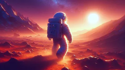Walking on Mars - Generated by AI